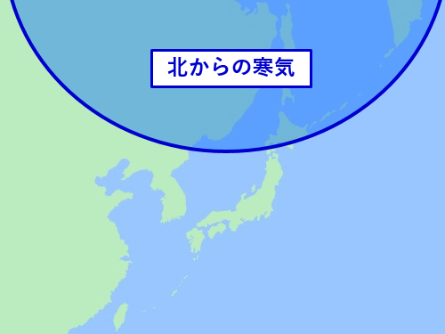 北からの寒気が日本海まで南下せず